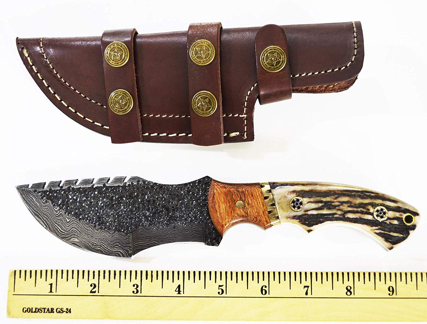 Custom Hand Forged Damascus Steel Tom Brown Tracker Knife - Ideal for Survival, Camping & Tactical Use | KBS Knives