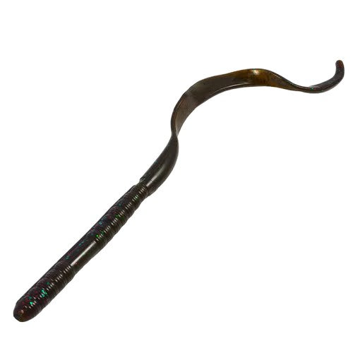 Ribbon Tail Worm 10" - Green Pumpkin / TX Red