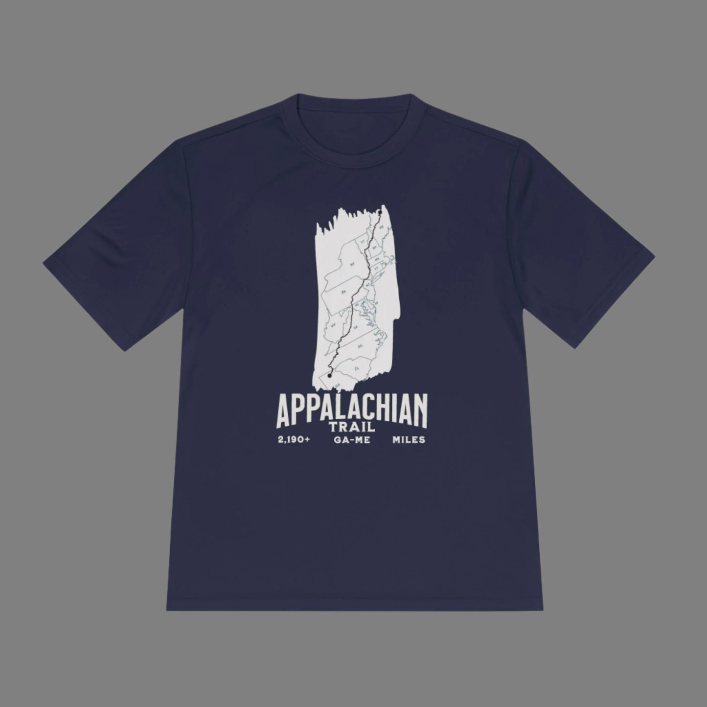 Appalachian Trail White Blaze Map Unisex Performance T-shirt
