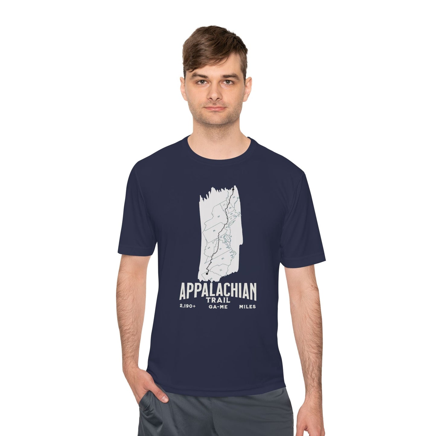 Appalachian Trail White Blaze Map Unisex Performance T-shirt