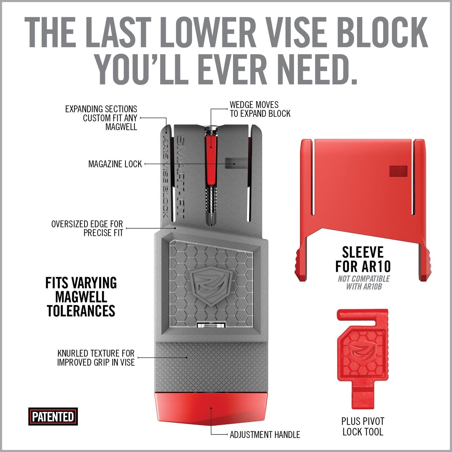Smart-Fit AR15 Vise Block With Sleeve For AR10*