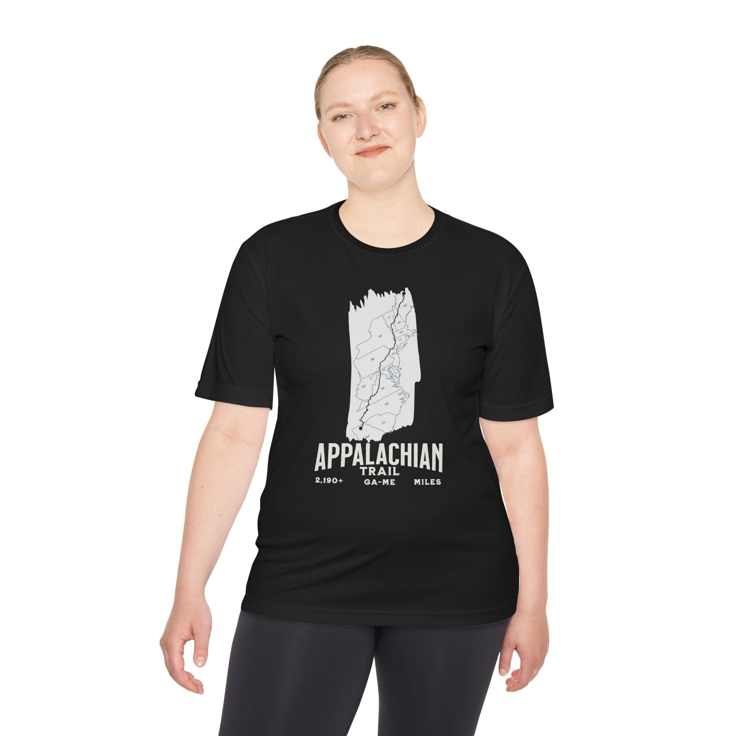 Appalachian Trail White Blaze Map Unisex Performance T-shirt