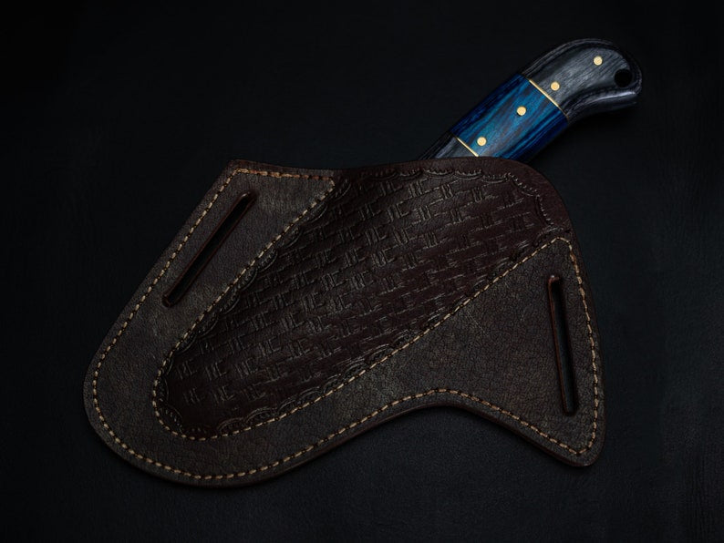 Damascus Bull Cutter Knife – Handcrafted 256-Layer Blade