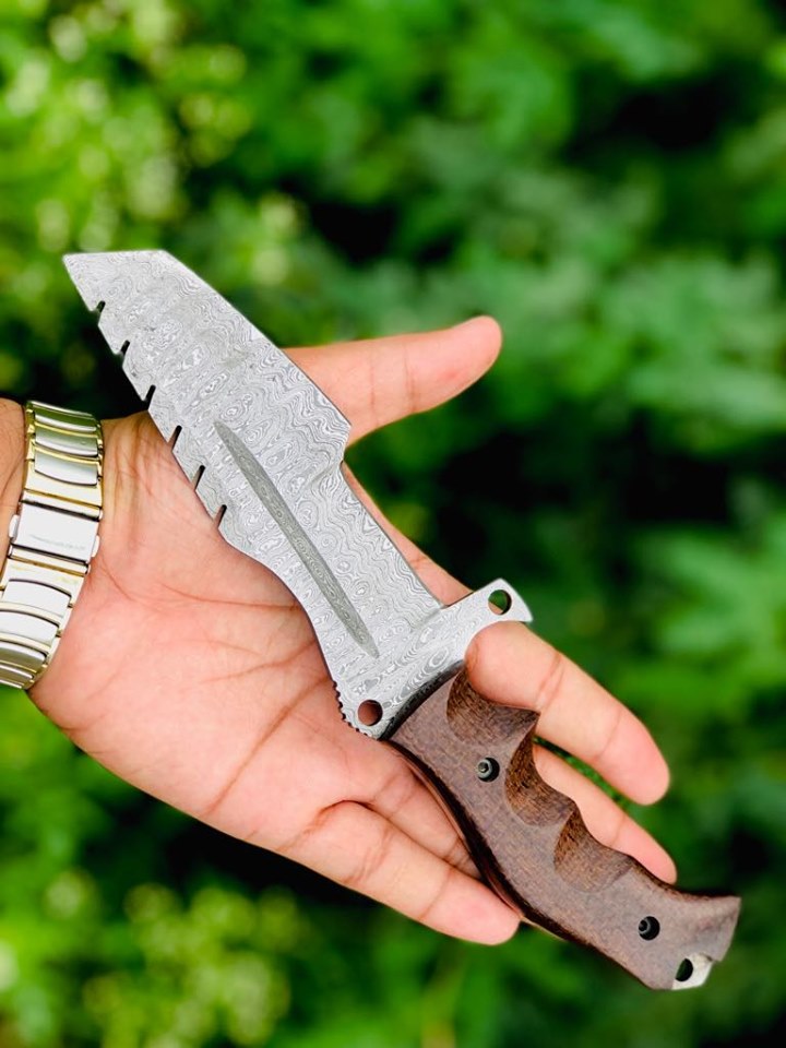 Custom Handmade Damascus Tracker knife