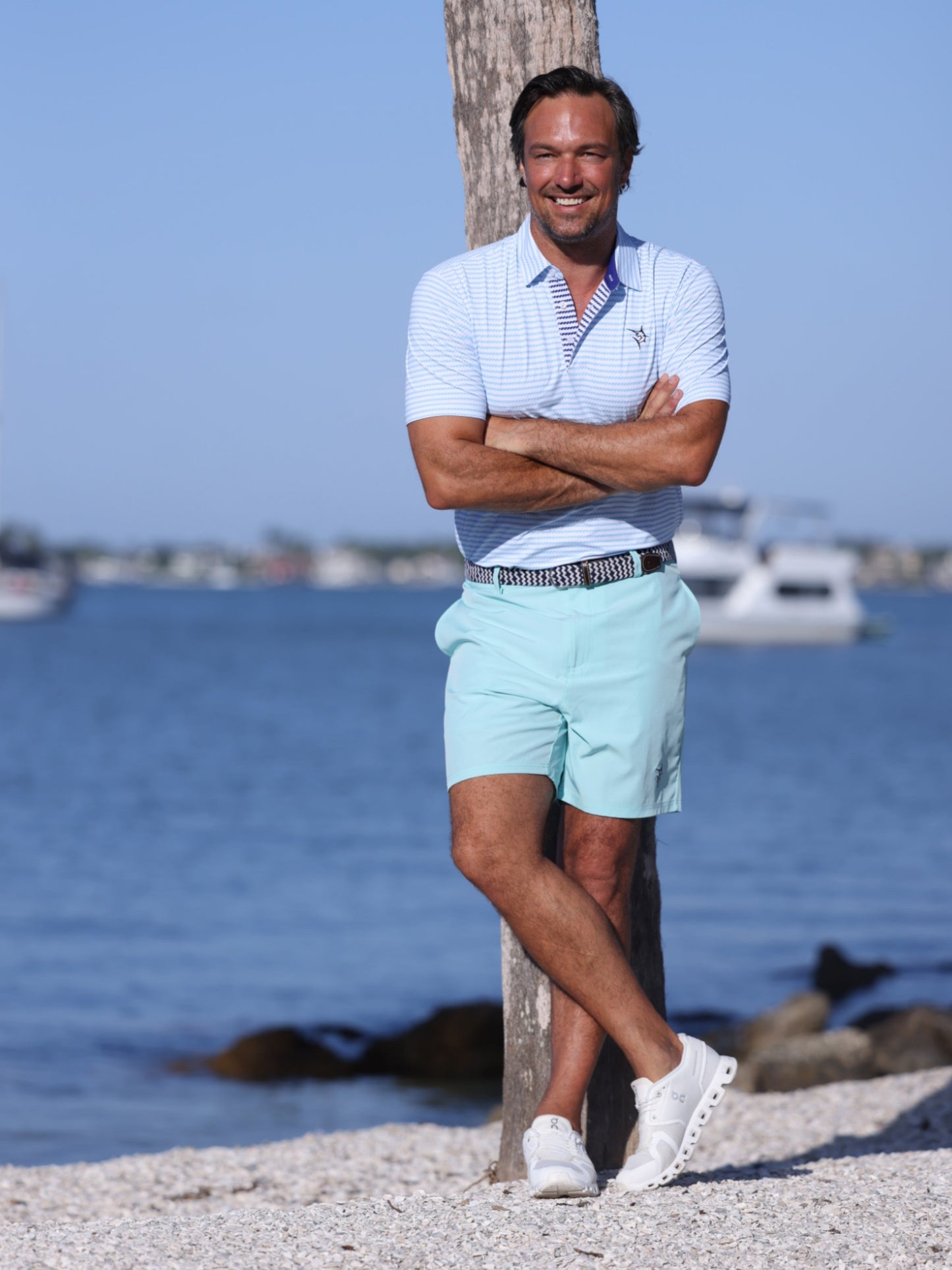 Dockline Striped Polo