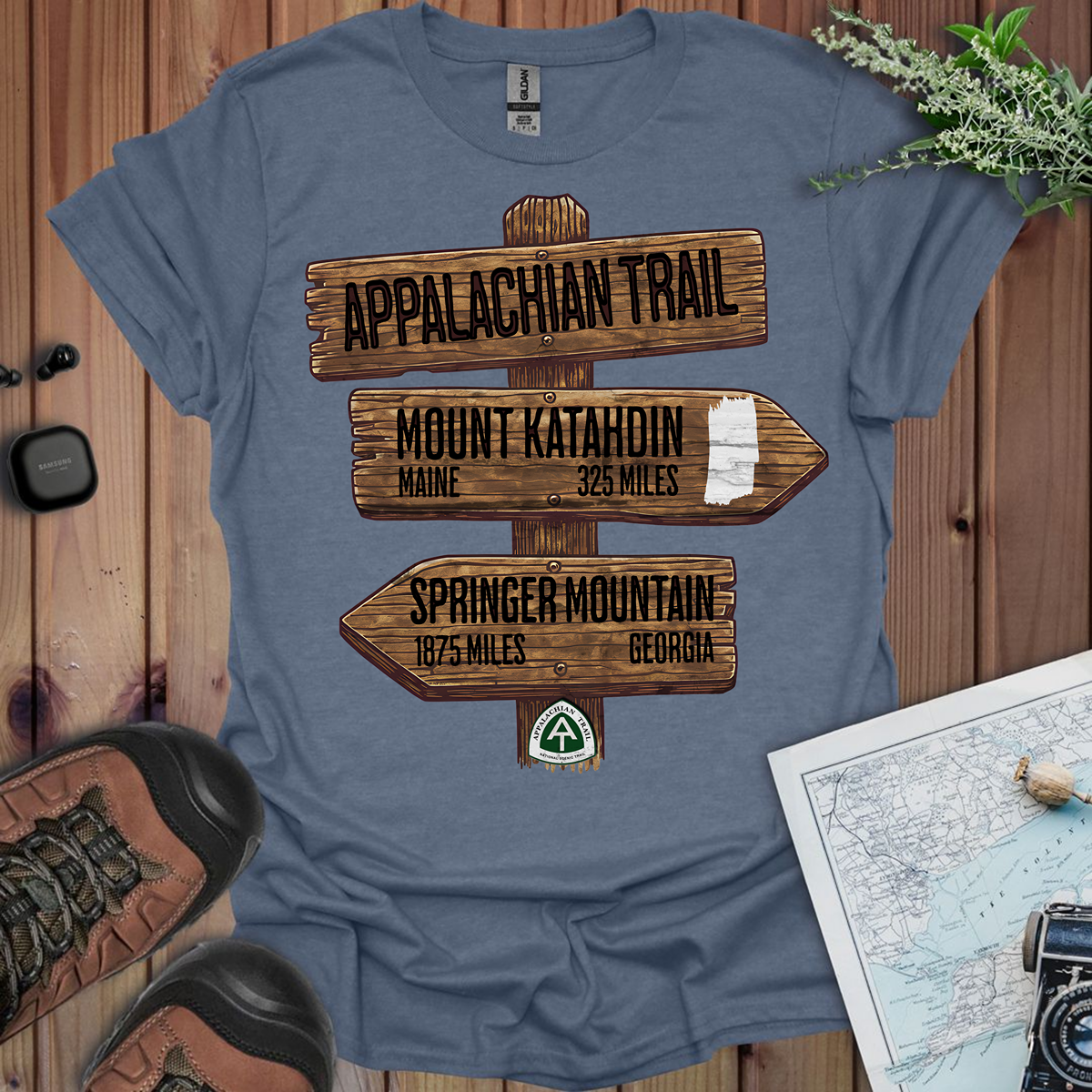 Appalachian Trail White Blaze Unisex T-Shirt Katahdin Springer 2200 Miles