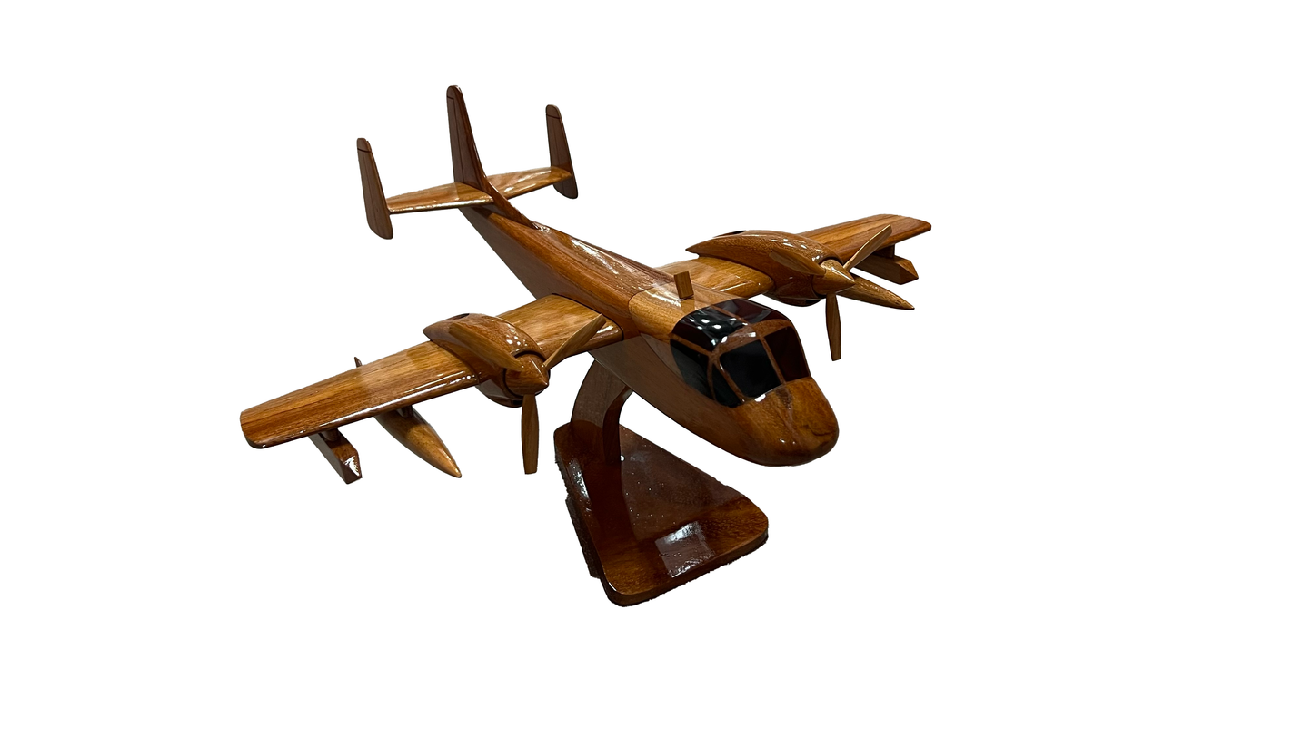 OV-1 ( OV1 ) Mohawk Mahogany Wood Desktop Airplane Airplanes Model