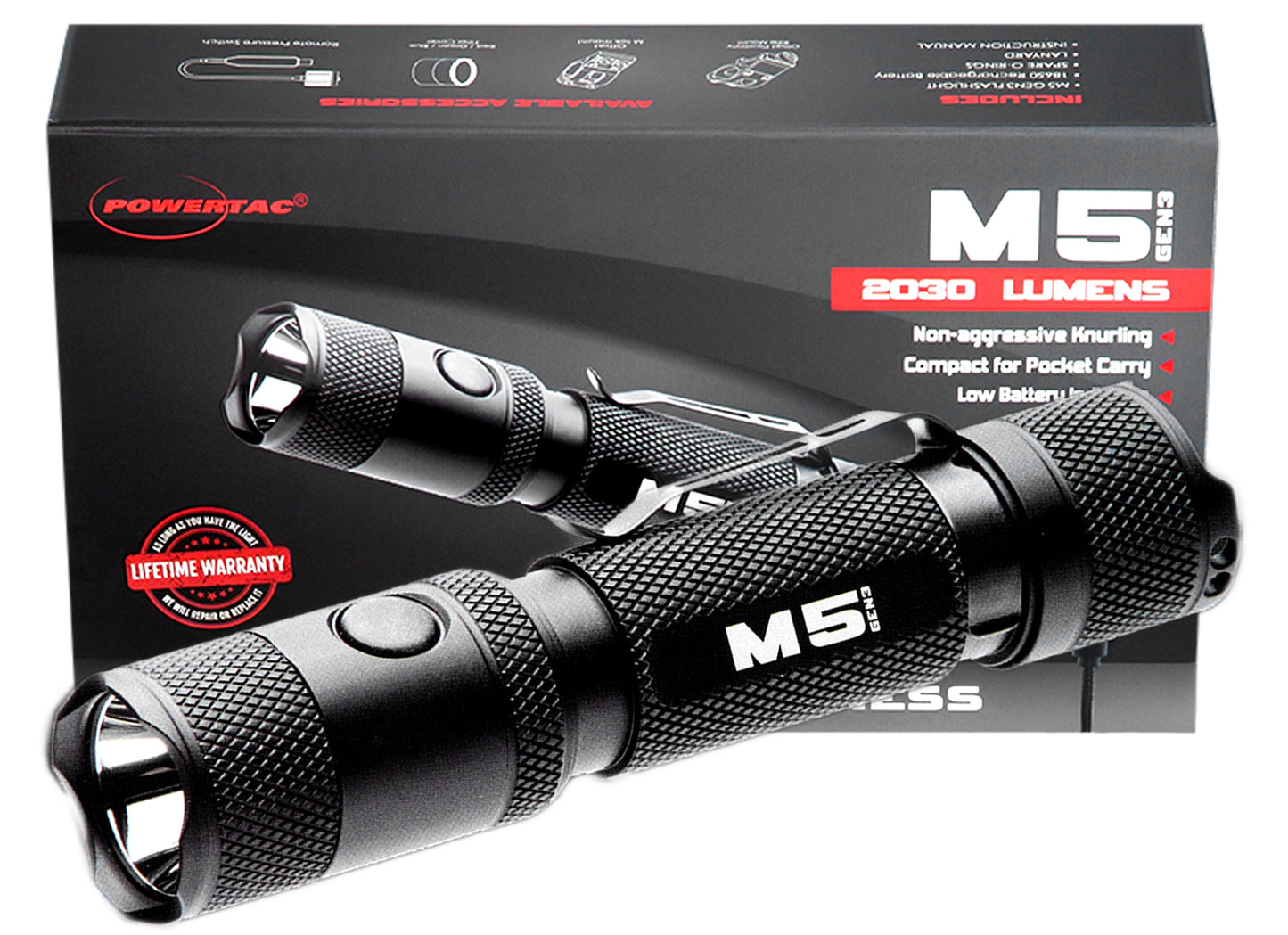 M5 Gen3 + Spare Battery Power Bundle - 2,030 Lumen EDC Flashlight