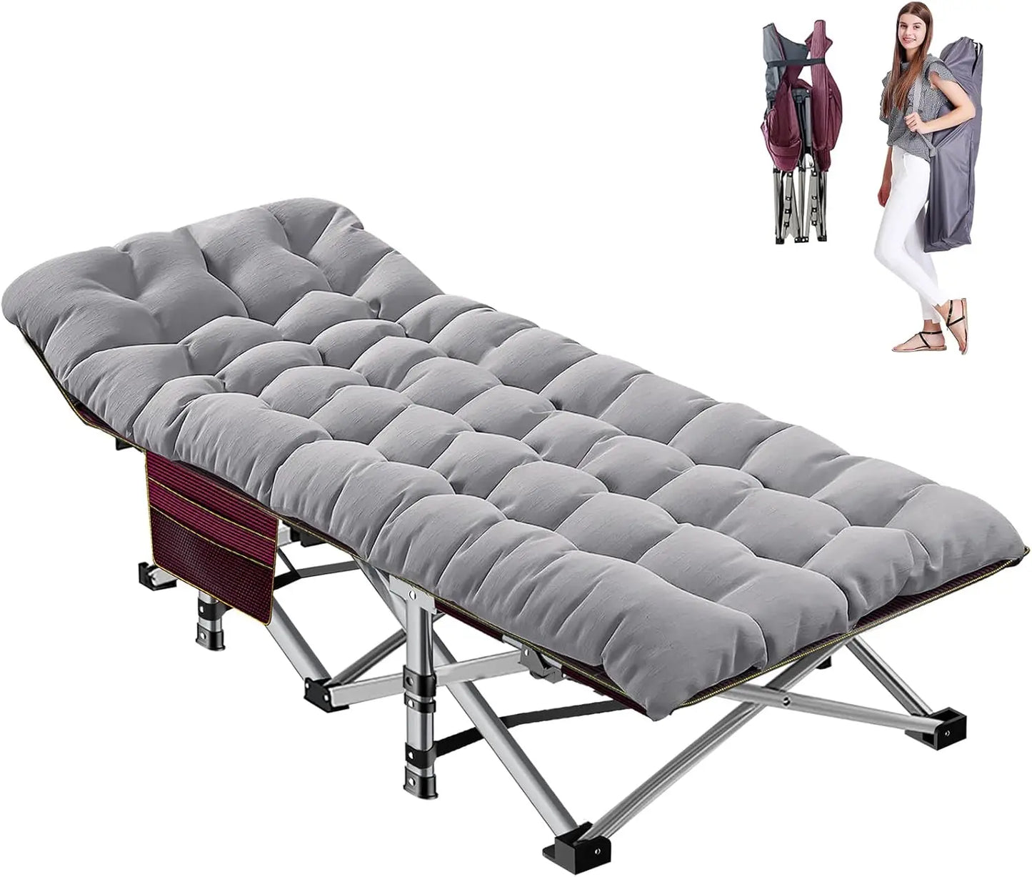 Comfortable Camping Cot with Durable Oxford Fabric