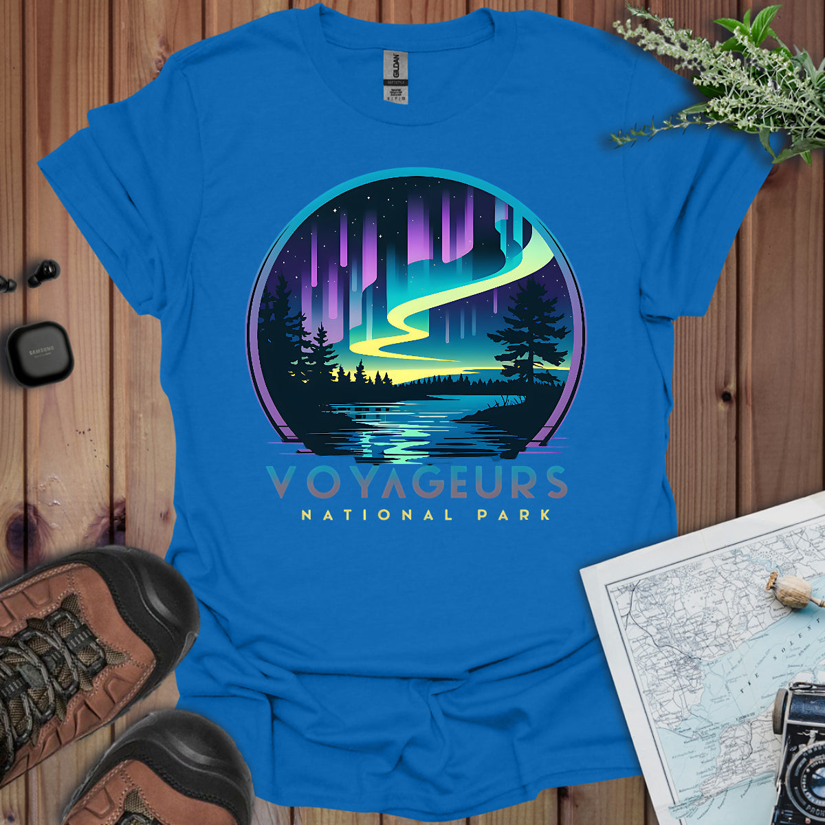 Voyageurs National Park Unisex T-Shirt Aurora Borealis