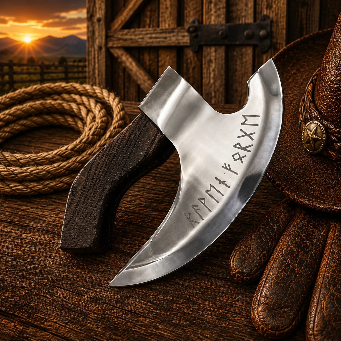 Authentic Viking Pizza Axe – Forged Steel Black Handle