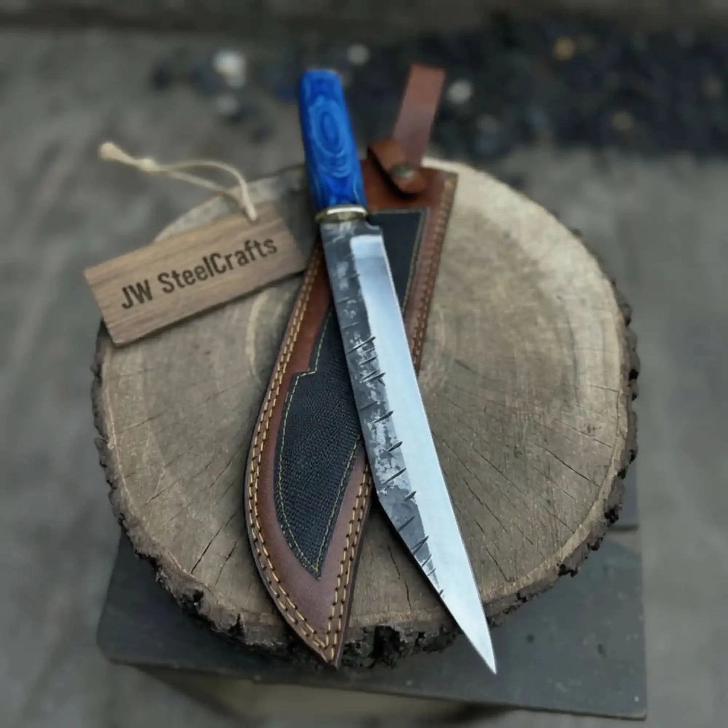 Handmade Viking Seax Knife Carbon Steel Blade with Pakka Wood Handle