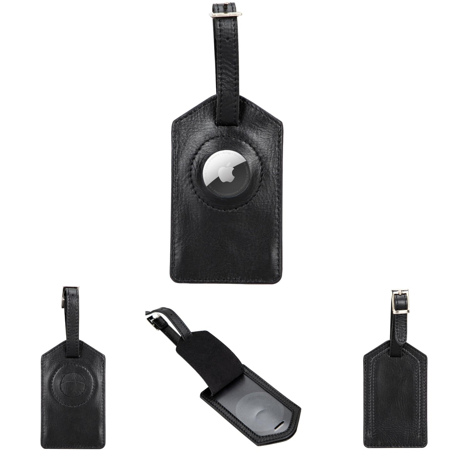 Estes Genuine Leather Luggage Tag with AirTag Slot
