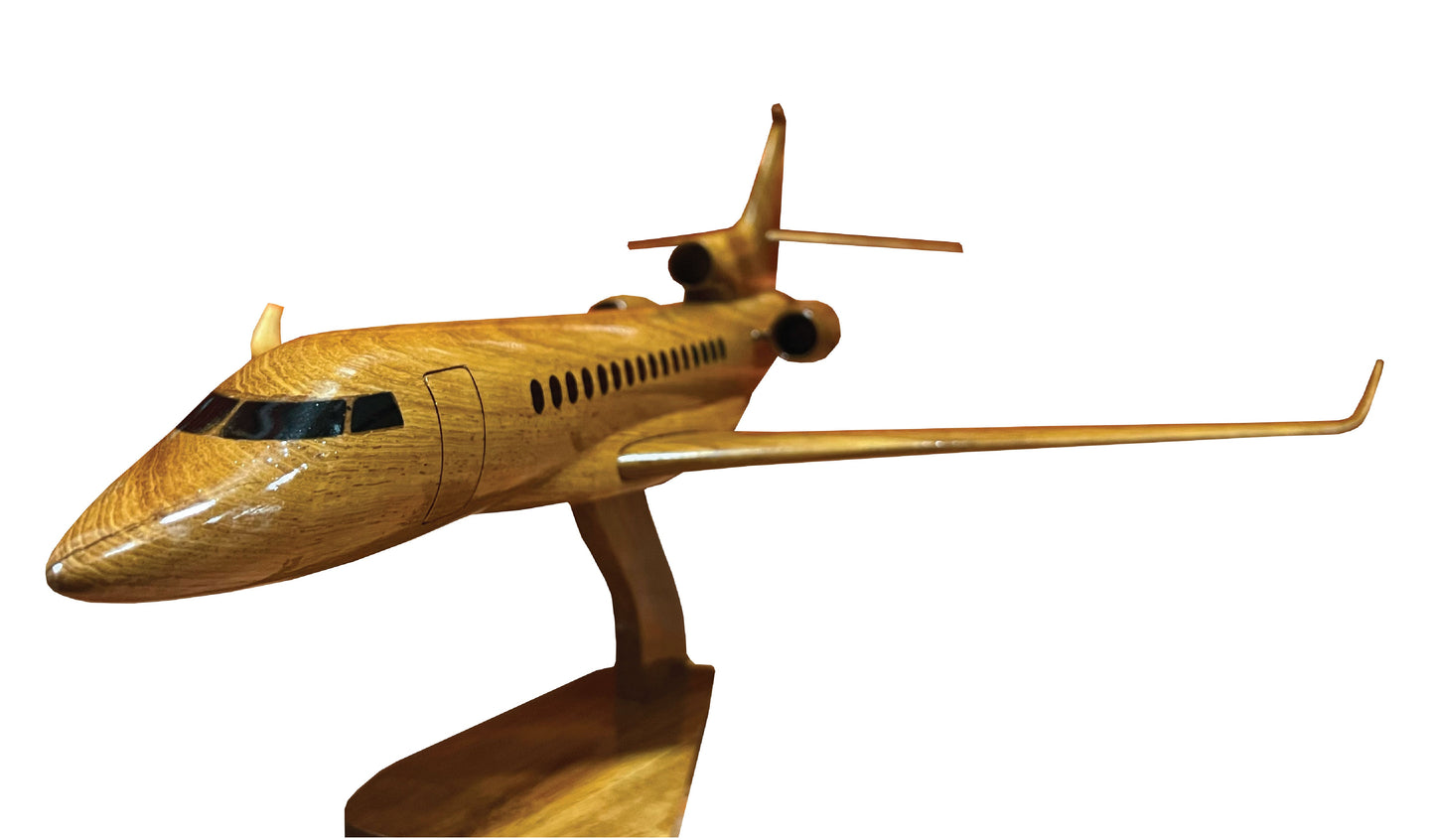 Falcon 8x Mahogany Wood Desktop Airplanes Model