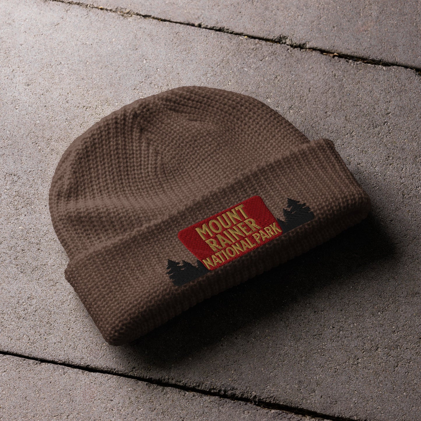Mount Rainier National Park Embroidered Beanie