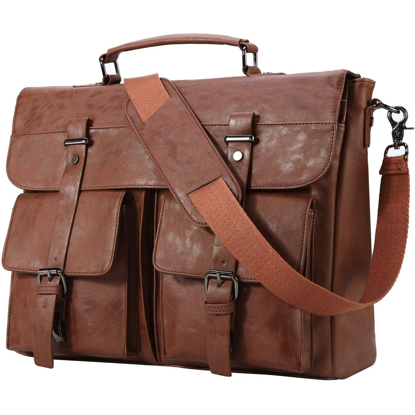 Leather Messenger Bag – Water-Resistant 15″ Work Satchel for Professionals