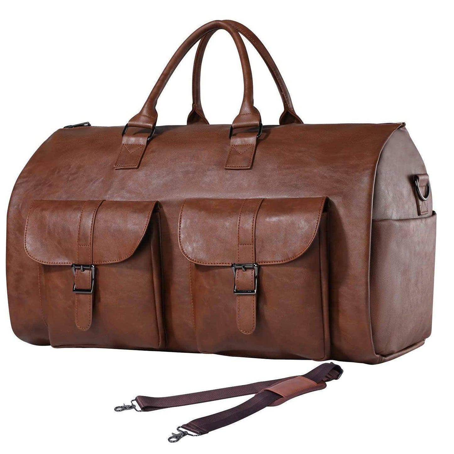 Pure Leather Duffel Bag – Classic 22″ Travel Weekender