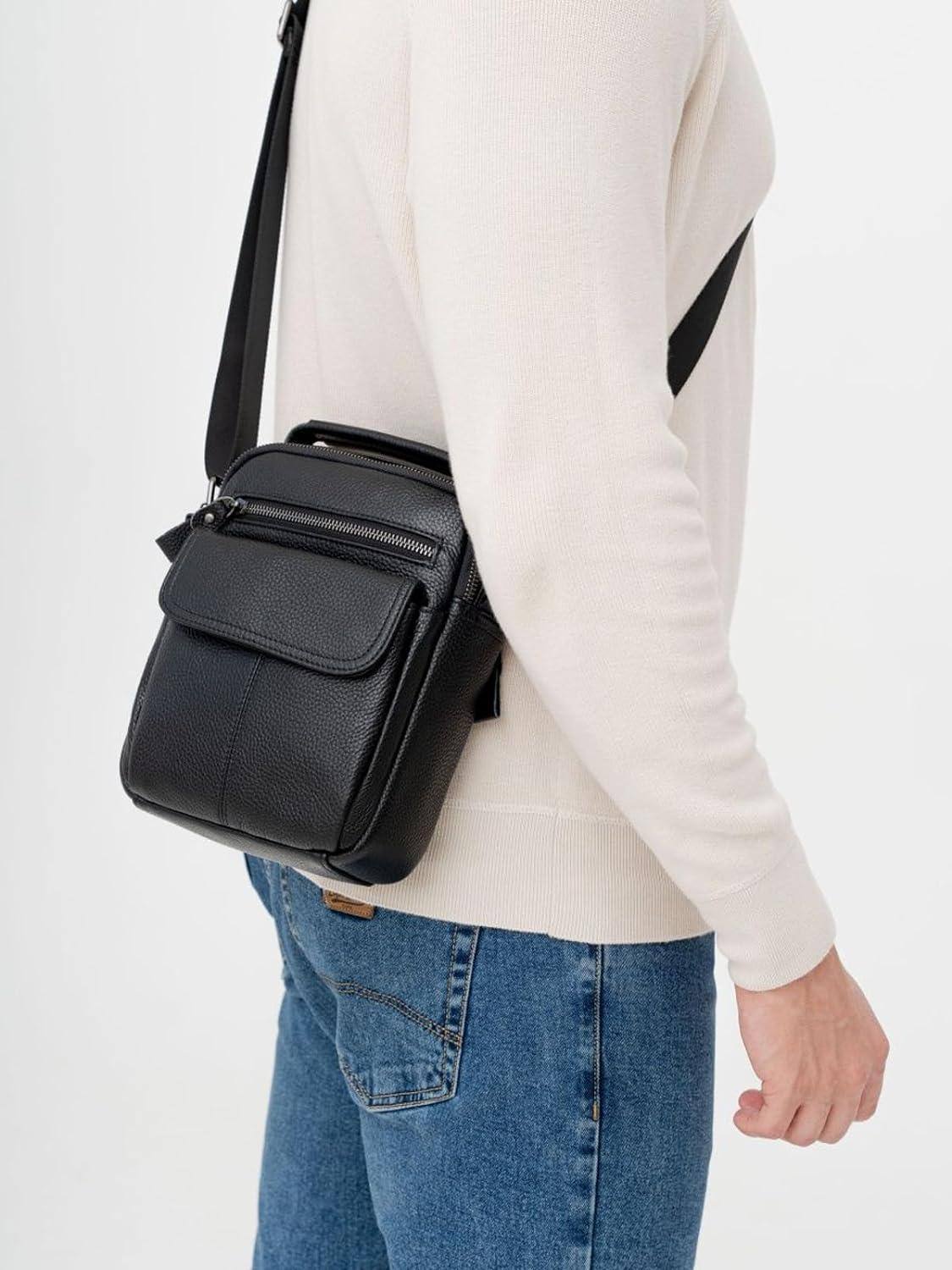 Leather Compact Crossbody Sling Bag – Sleek & Minimal