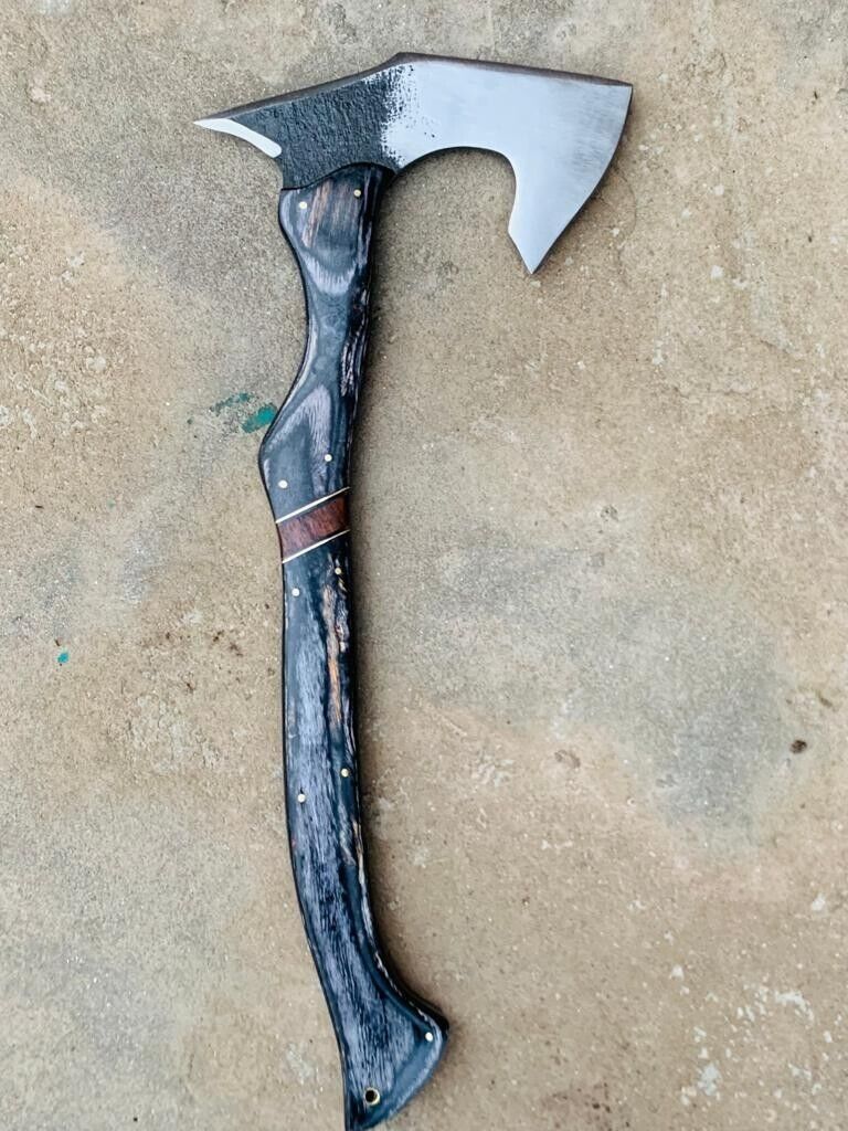 Precision Throwing Tomahawk with Custom Handmade Forged 1095 Steel Blade and Exotic Rosewood Handle – Strike Master
