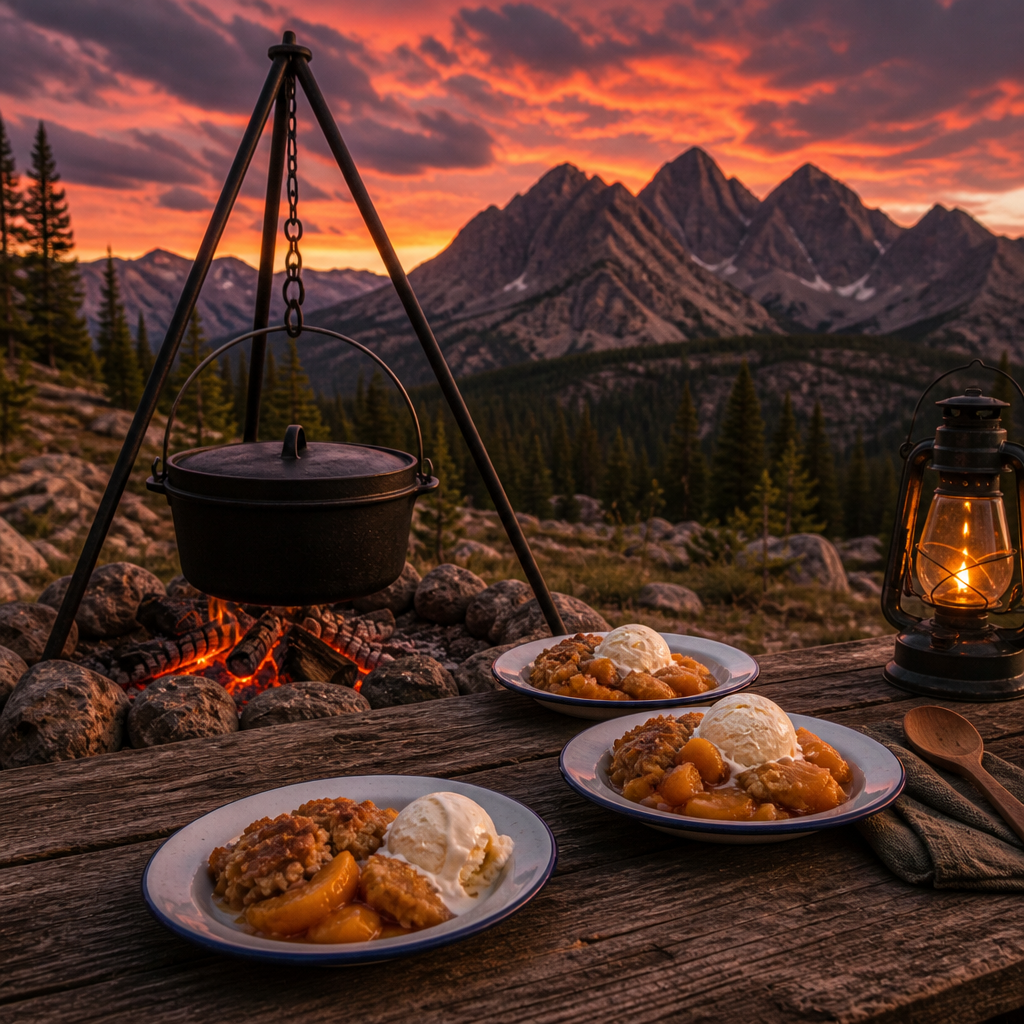 Dutch Over Peach Cobbler- Camp Food Classics
