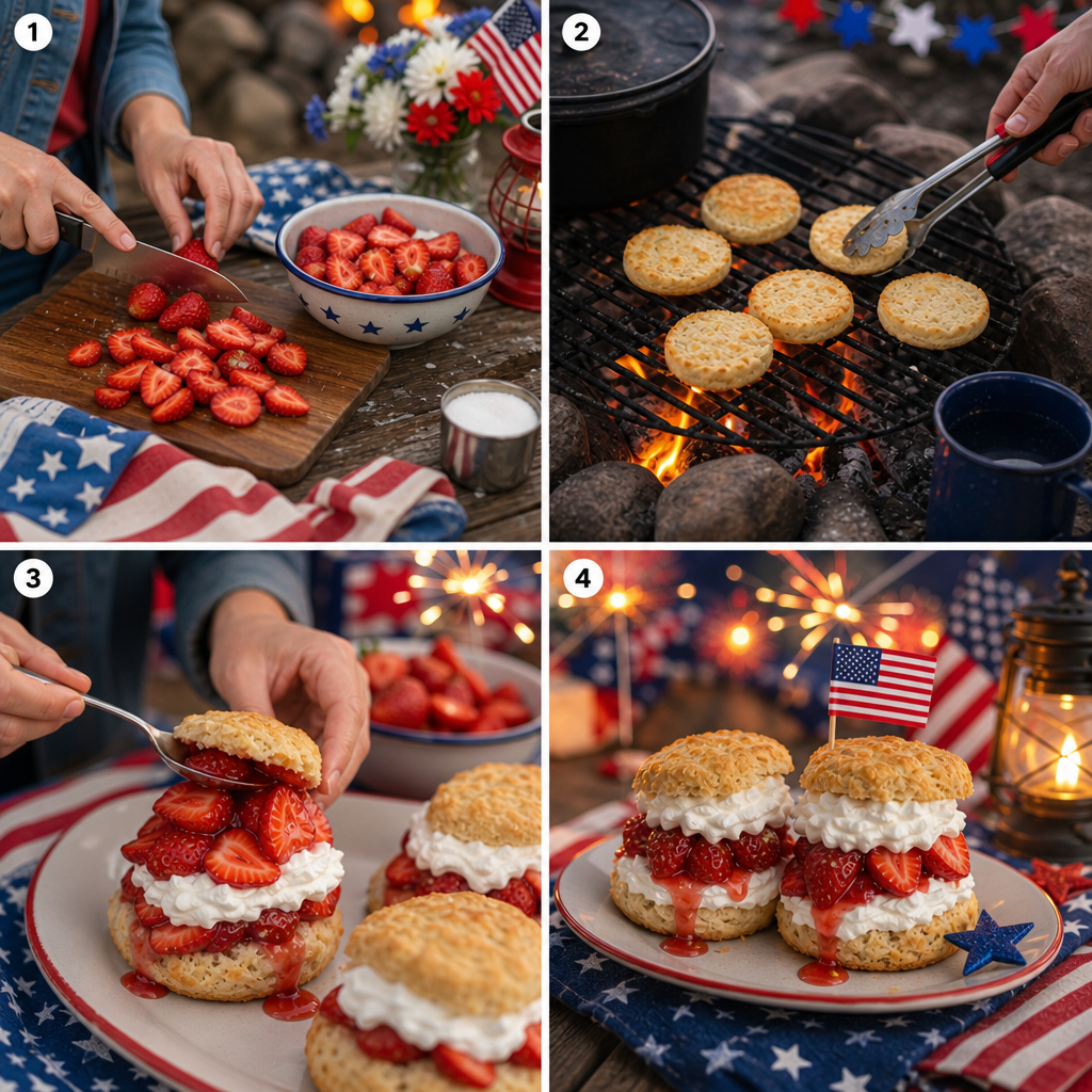 Campfire Strawberry Shortcake: Red, White &amp; Delicious