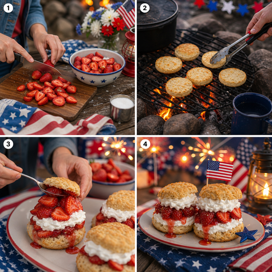 Campfire Strawberry Shortcake: Red, White &amp; Delicious