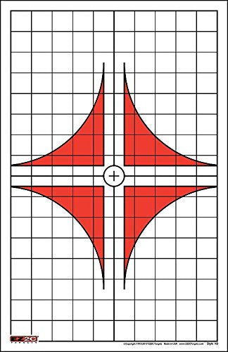 EZ2C Targets Style 10: Rifle Scope Sight in Paper Target 11”x17” USA MADE