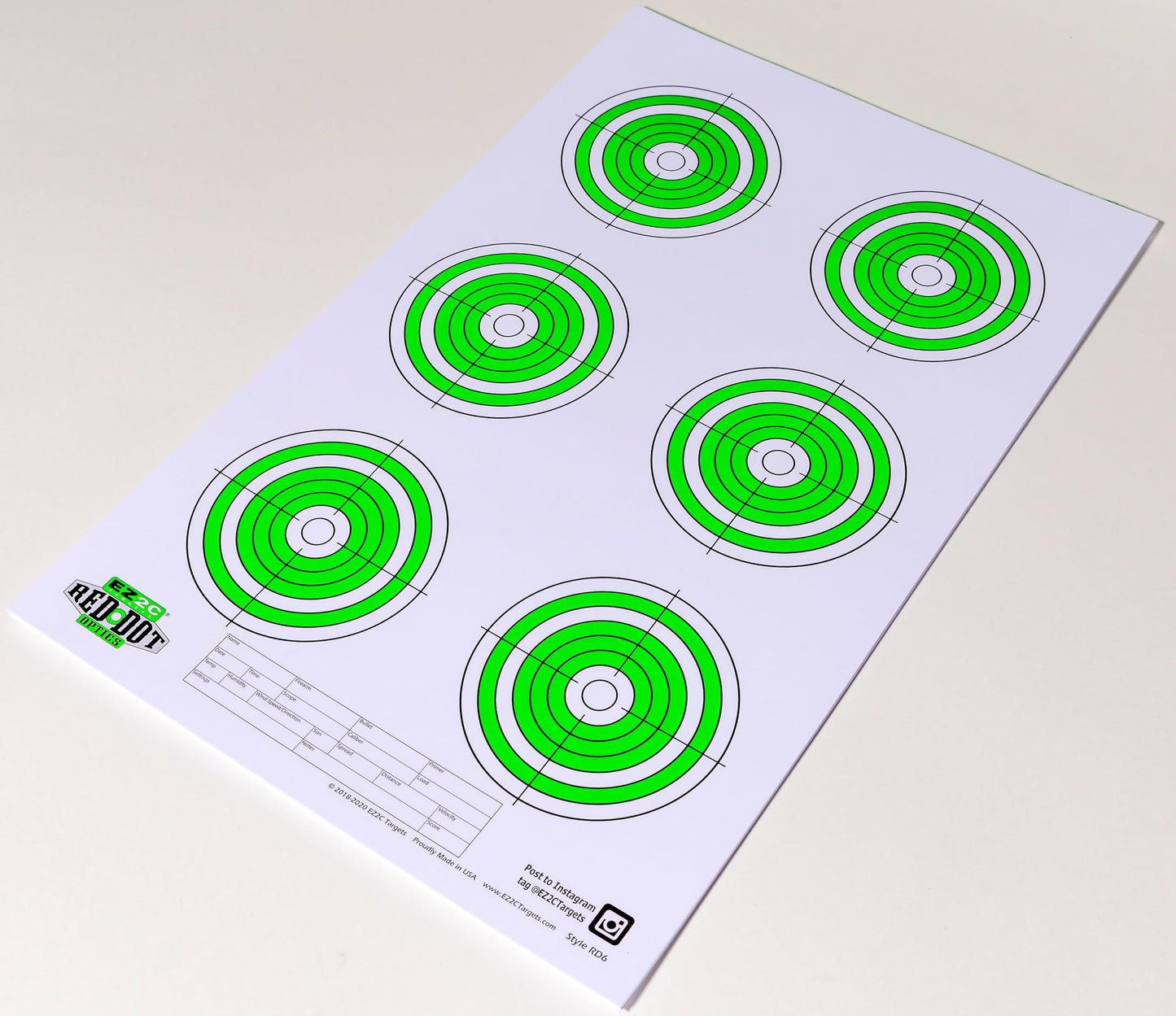 200 EZ2C Paper Shooting Targets 8 Red Dot Optics Styles 11”x17” USA MADE