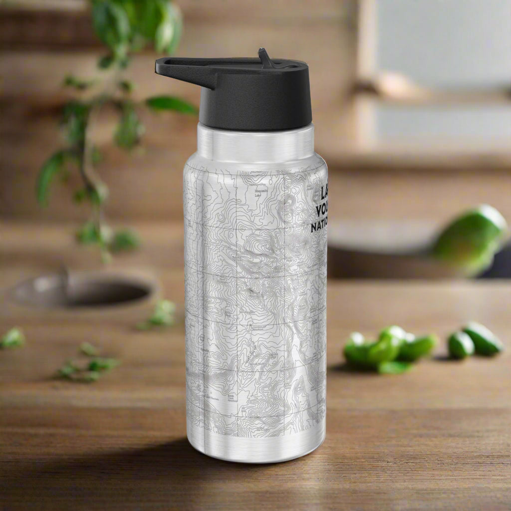 Lassen Volcanic National Park Topo Tumbler Bottle