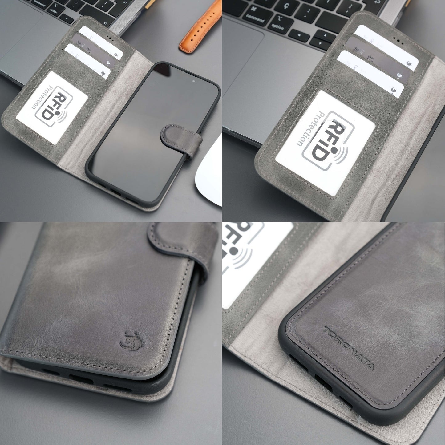 Casper Leather iPhone 15 Plus Wallet Case | Detachable MagSafe Compatible RFID Protection