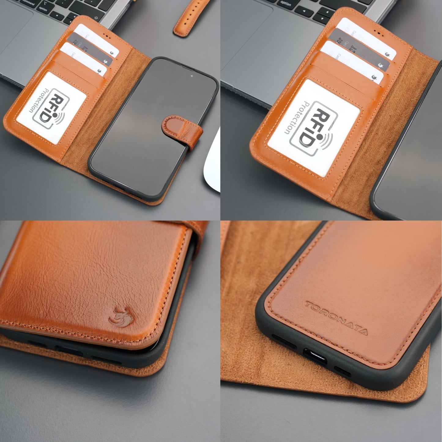 Casper Leather iPhone 15 Pro Max Wallet Case | Detachable MagSafe Compatible RFID Protection