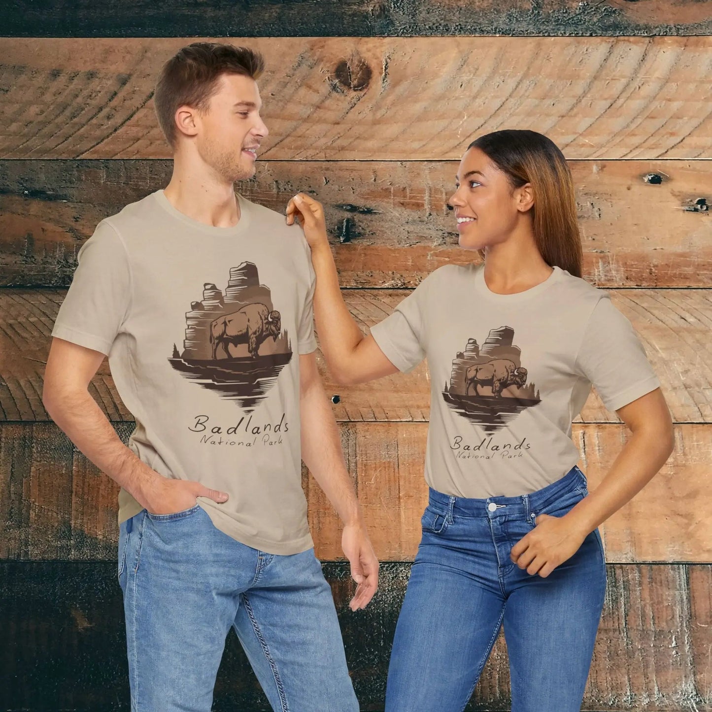 Badlands National Park Unisex T-shirt Roaming Buffalo