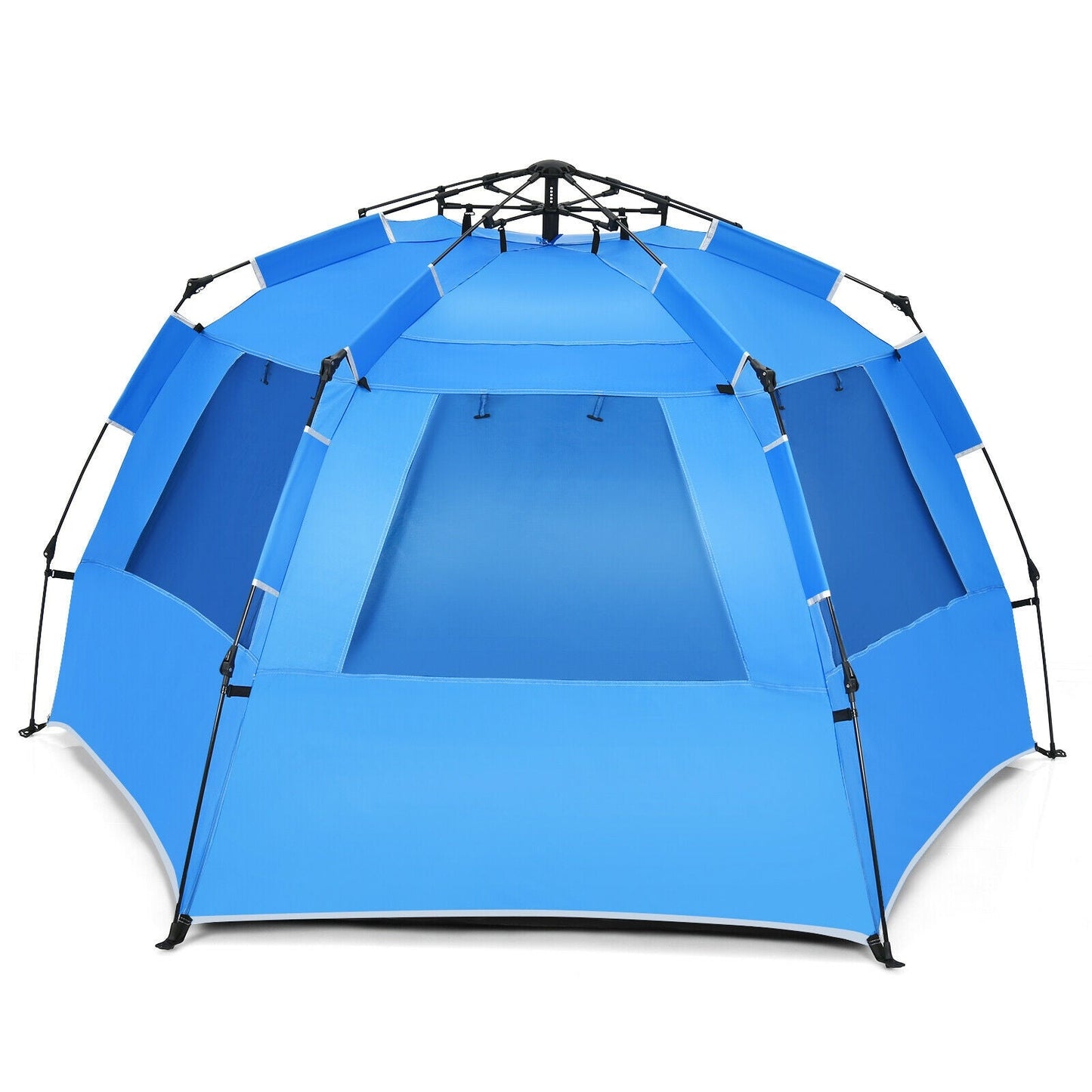 3-4 Person Easy Pop Up Beach Tent UPF 50+ Portable Sun Shelter