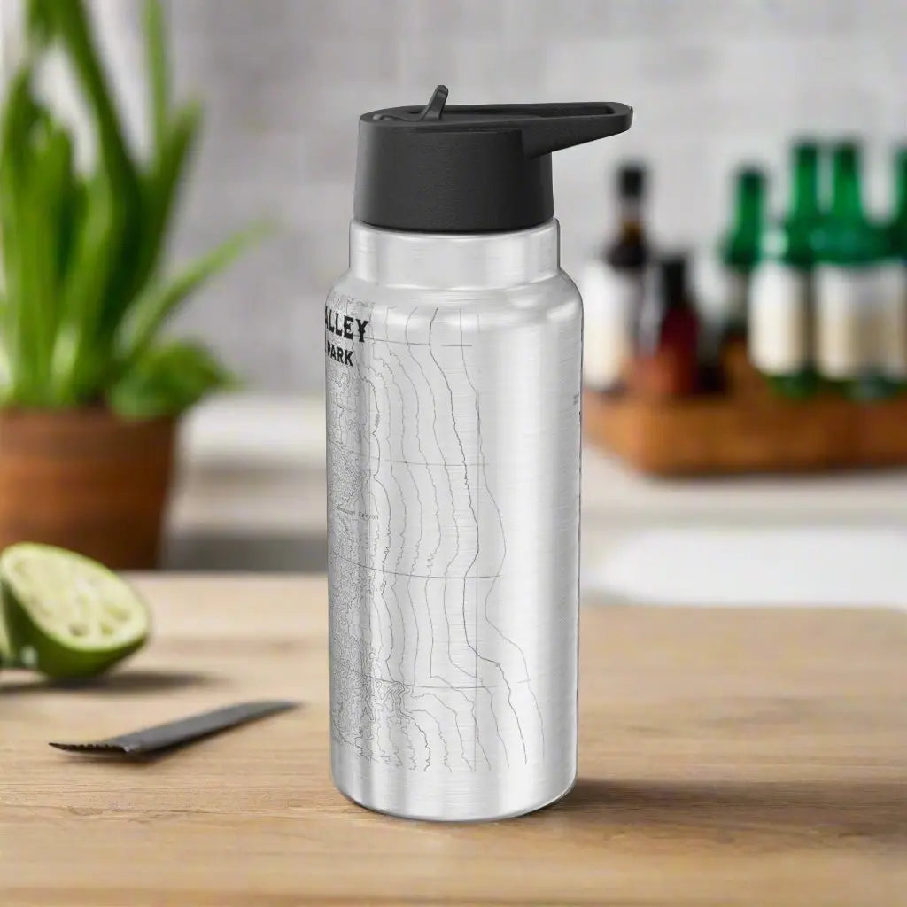 Death Valley Badwater Basin Topographic Insulated Water Bottle Tumbler