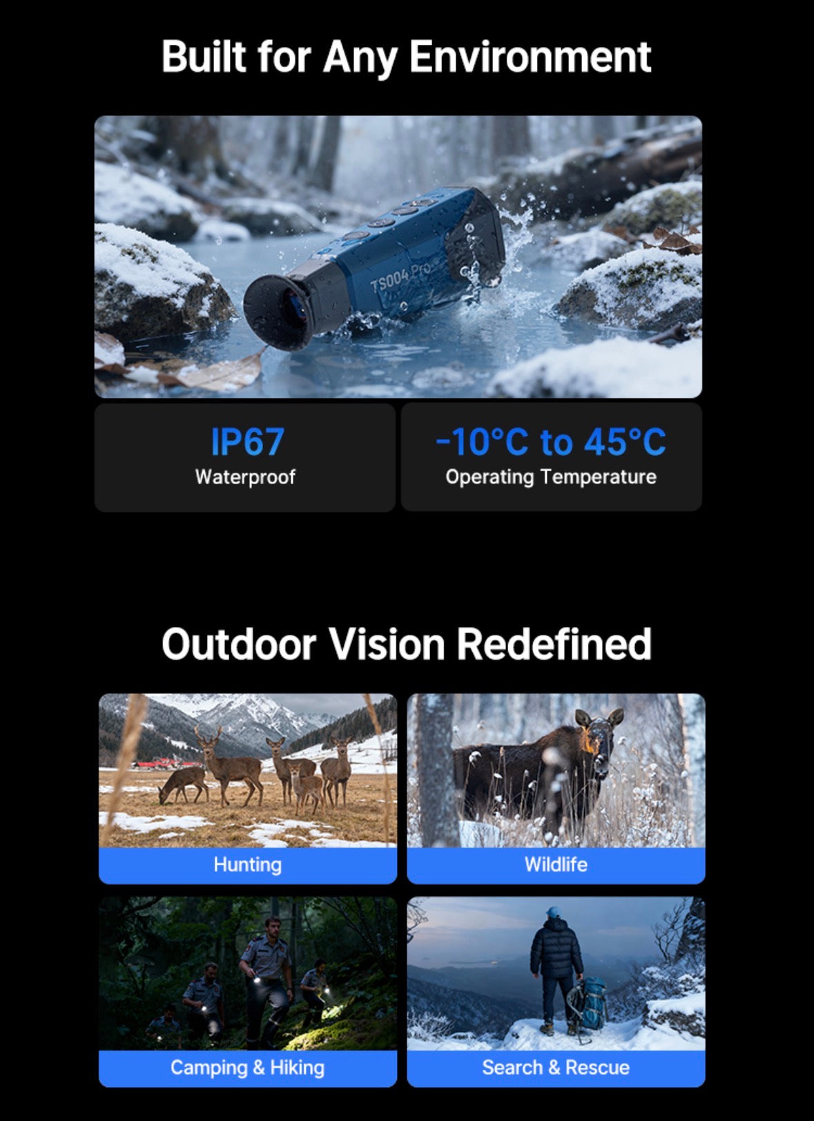 Olight TS004 Pro Thermal Monocular 384x288 50Hz 8x Zoom WiFi 32GB IP67