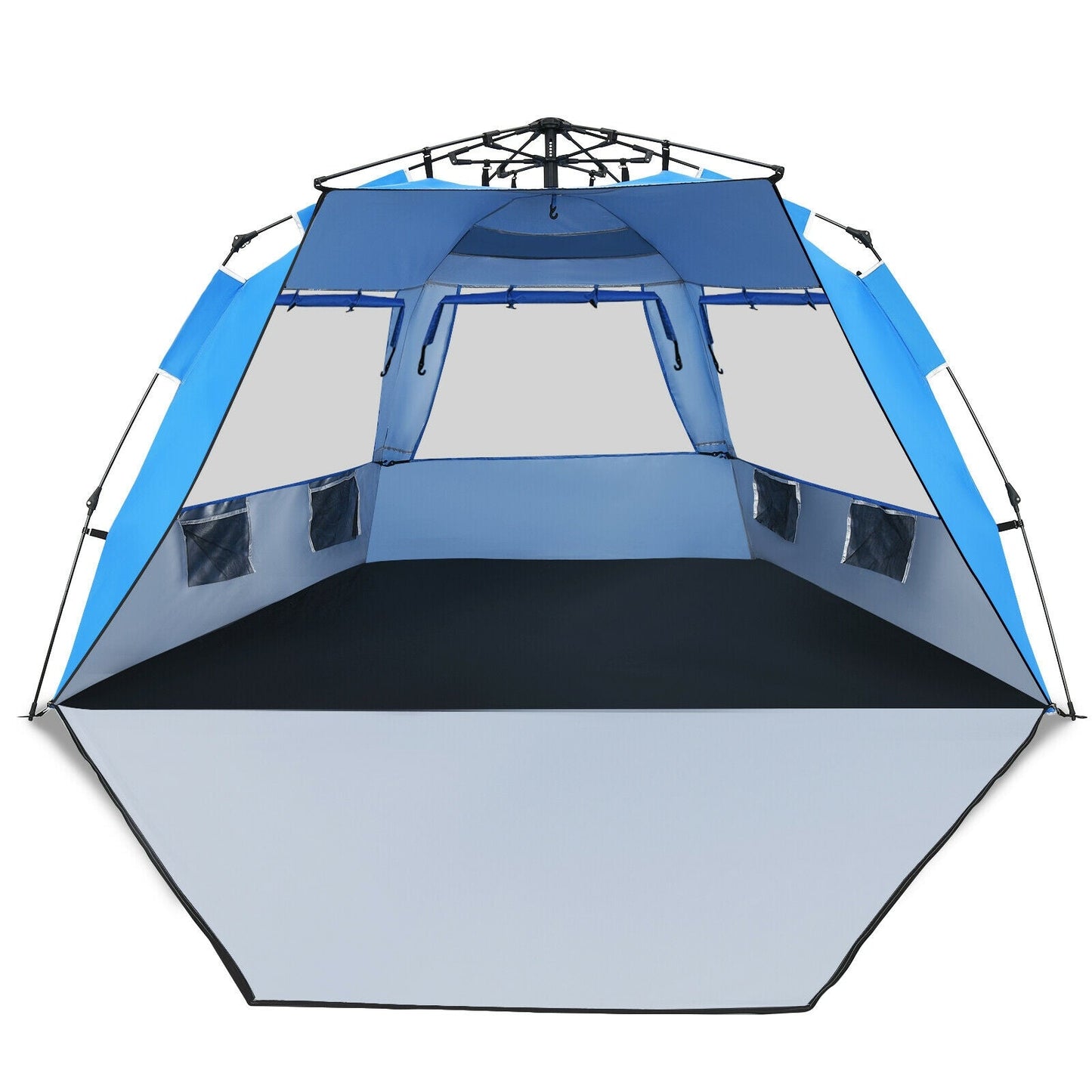 3-4 Person Easy Pop Up Beach Tent UPF 50+ Portable Sun Shelter