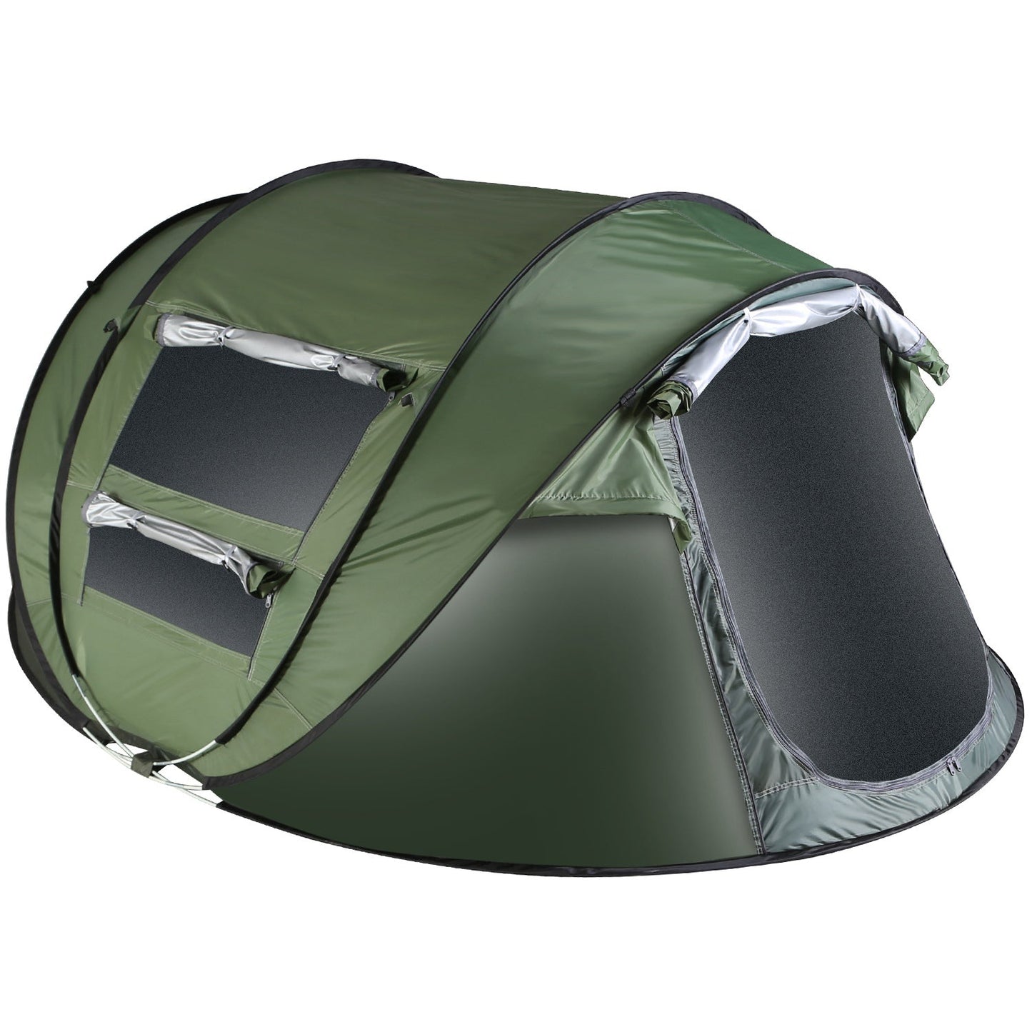 3-4 Person Pop Up Tent Automatic Setup Camping Tent Waterproof Instant Setup Tent with 2 Mosquito Net Windows Carrying Bag for Hiking Climbing Adventu