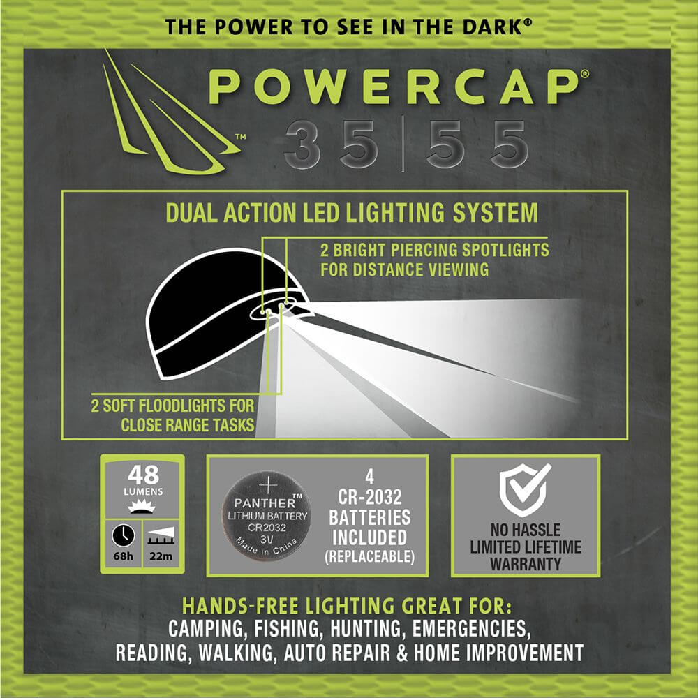 POWERCAP 35/55 Fleece LED Beanie Hat With Lights
