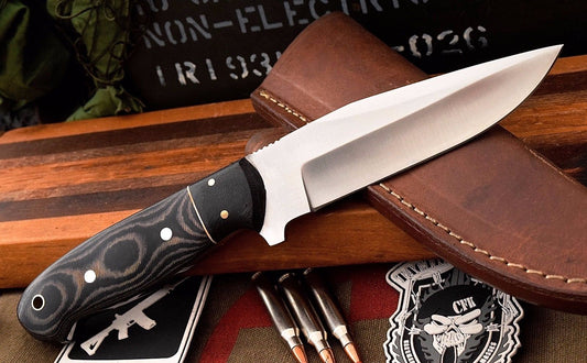 Custom Handmade D2 Tool Steel Bushcraft Hunter Skinning Knife