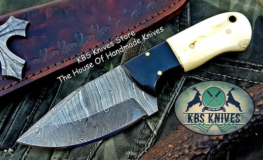 Custom Handmade Damascus Steel Skinner Knife