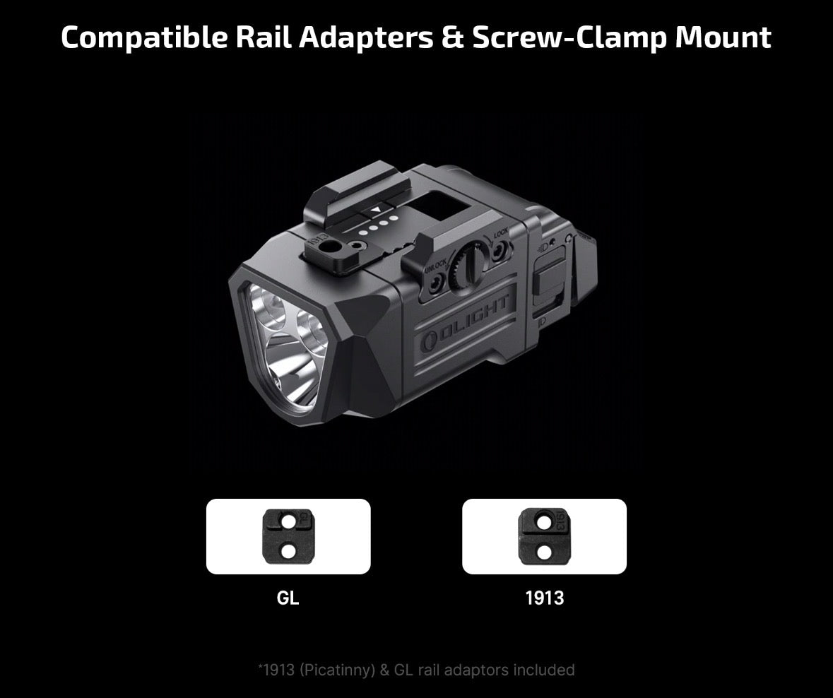 Olight PL-X Dual Beam Weapon Light 1200 Lumen USB-C Rechargeable Pistol Light