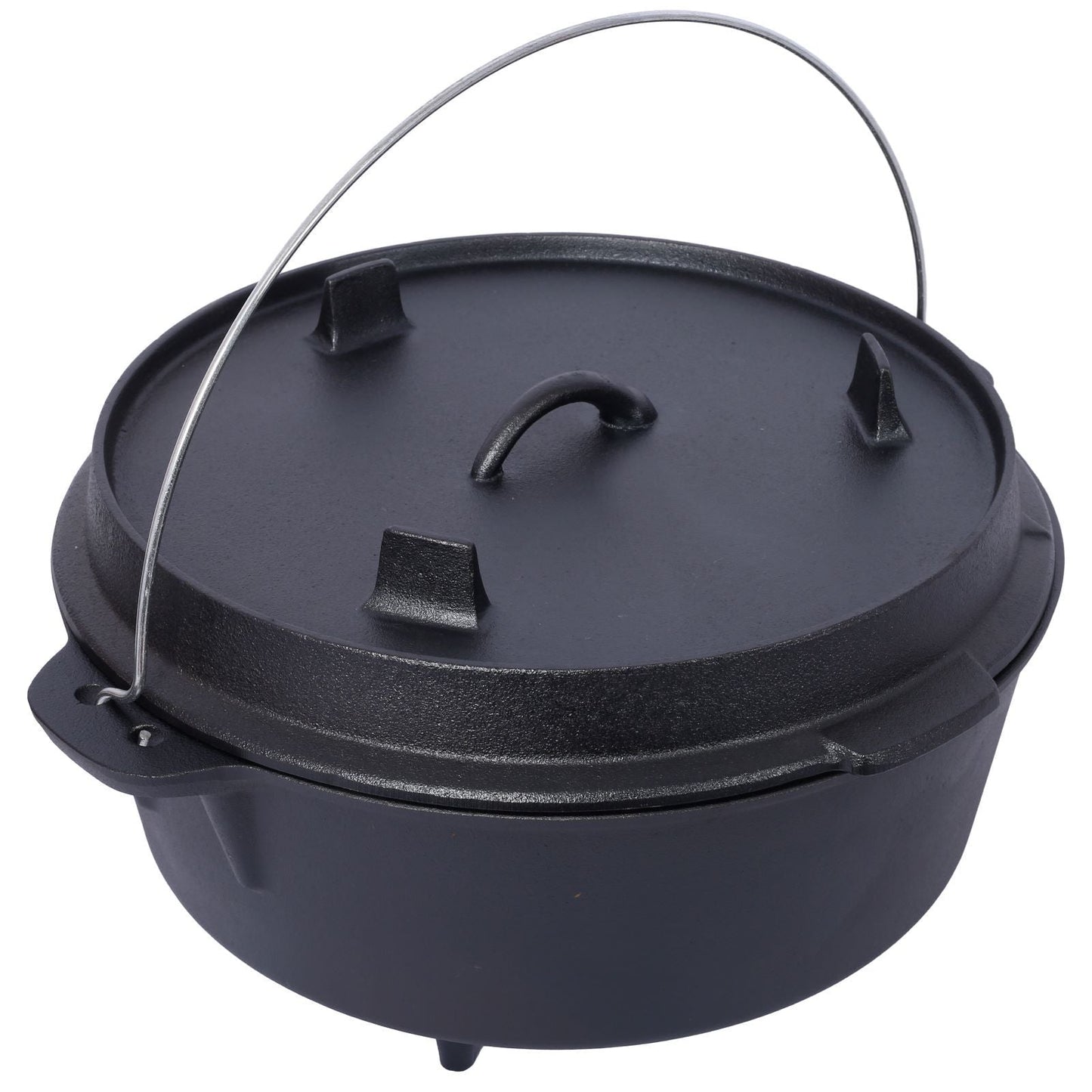 Outdoor Camping Deep Pot for Cooking, Barbecue, and Baking Over Campfire with Leg Base