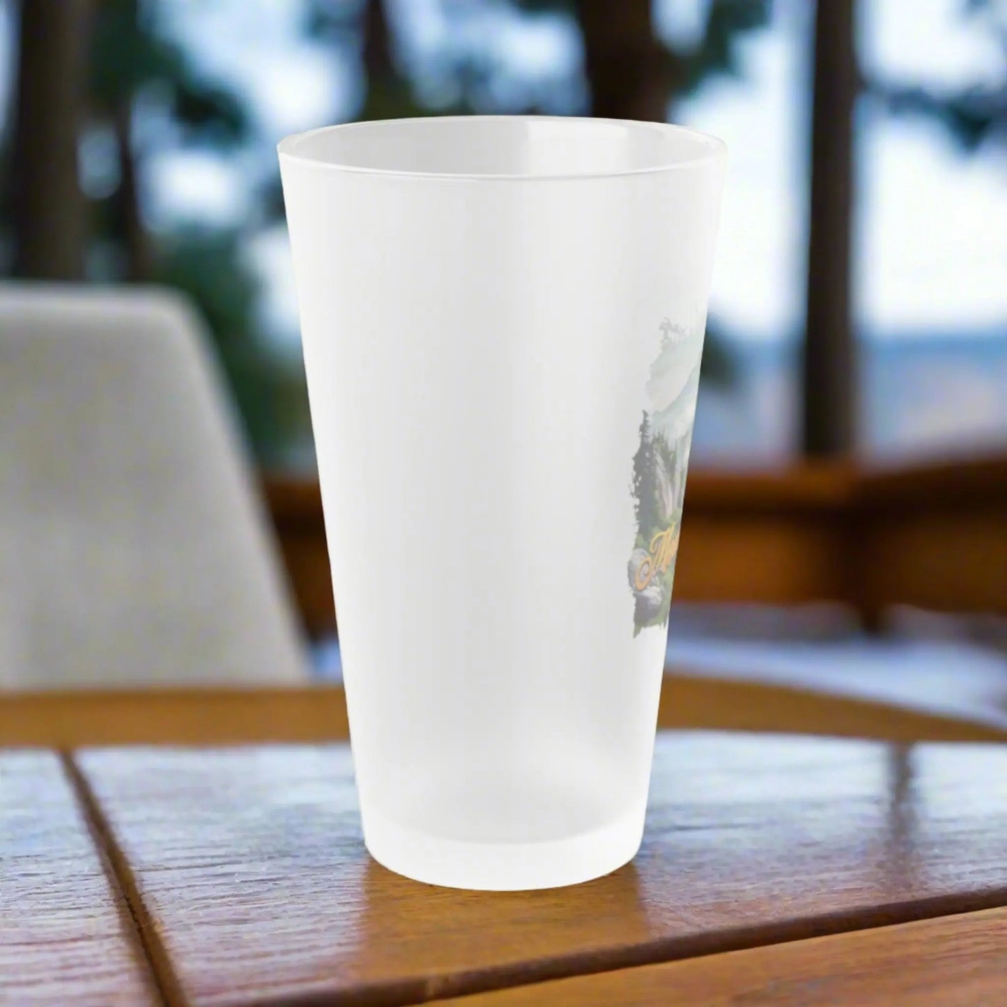 Mount Rainier National Park Frosted Pint Glass, 16oz