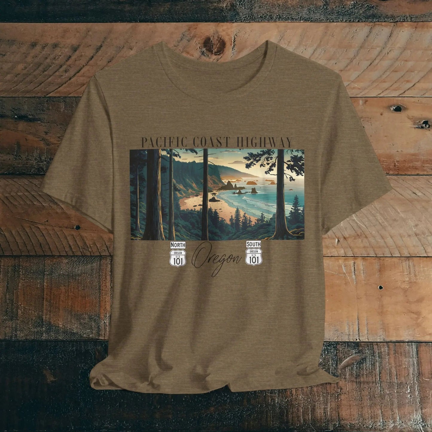 Oregon Coast Highway 101 Pacific Coast Highway Unisex Fit T-shirt PCH Tee
