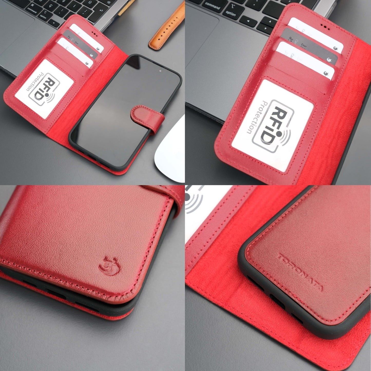 Casper Leather iPhone 15 Plus Wallet Case | Detachable MagSafe Compatible RFID Protection