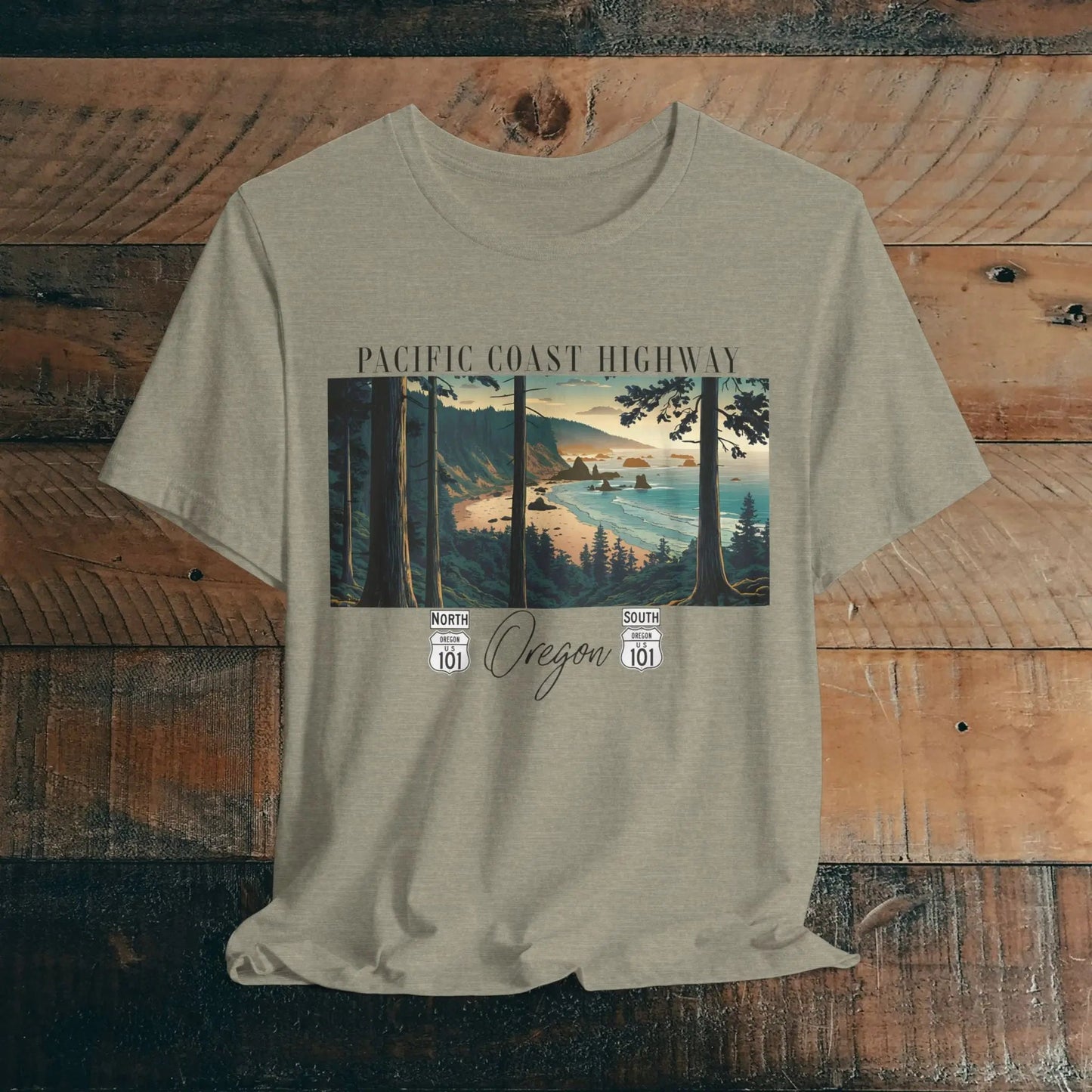 Oregon Coast Highway 101 Pacific Coast Highway Unisex Fit T-shirt PCH Tee