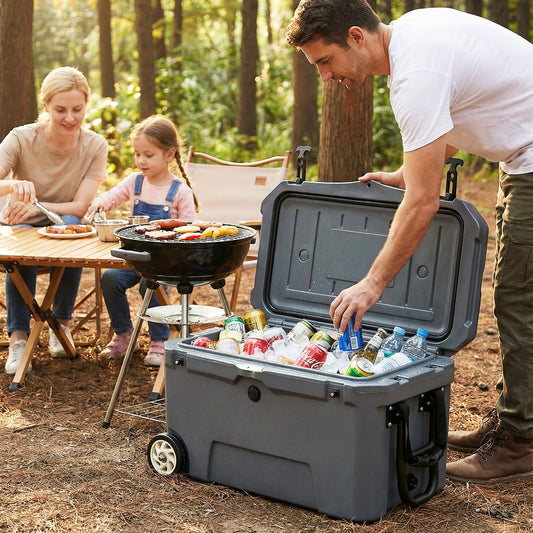 52 Quart Portable Hard Cooler with 6-Day Ice Retention and Wheels
