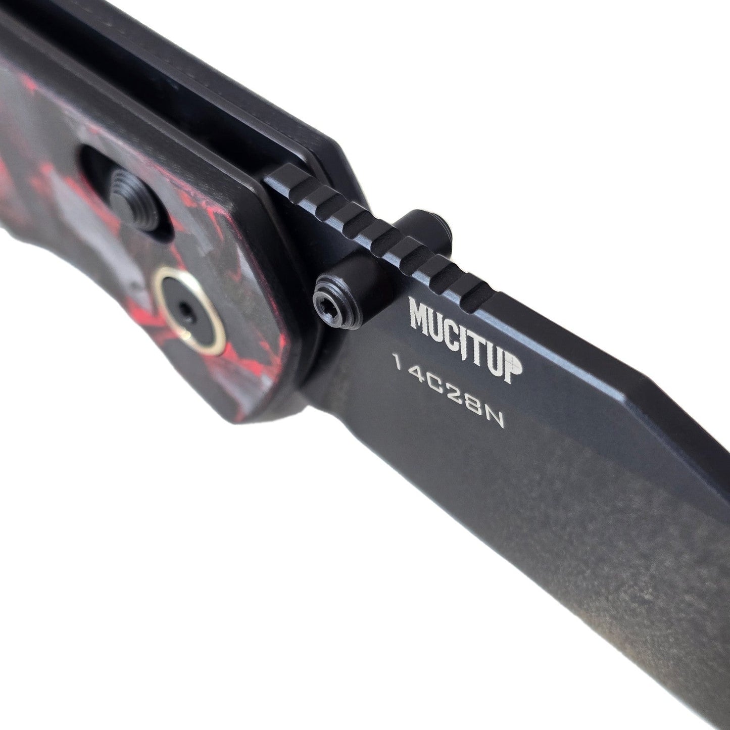 MUCTAC Ember & Smoke Folding Knife – 14C28N Steel, Crossbar Lock, EDC