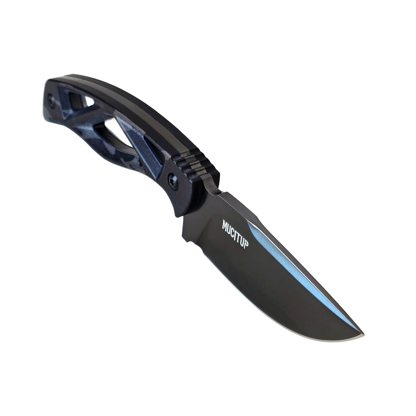 MUCITUP LIMITED EDITION MUCTAC Surge Fixed Blade Knife D2 Steel 3" DLC Blade Multicam Black G10