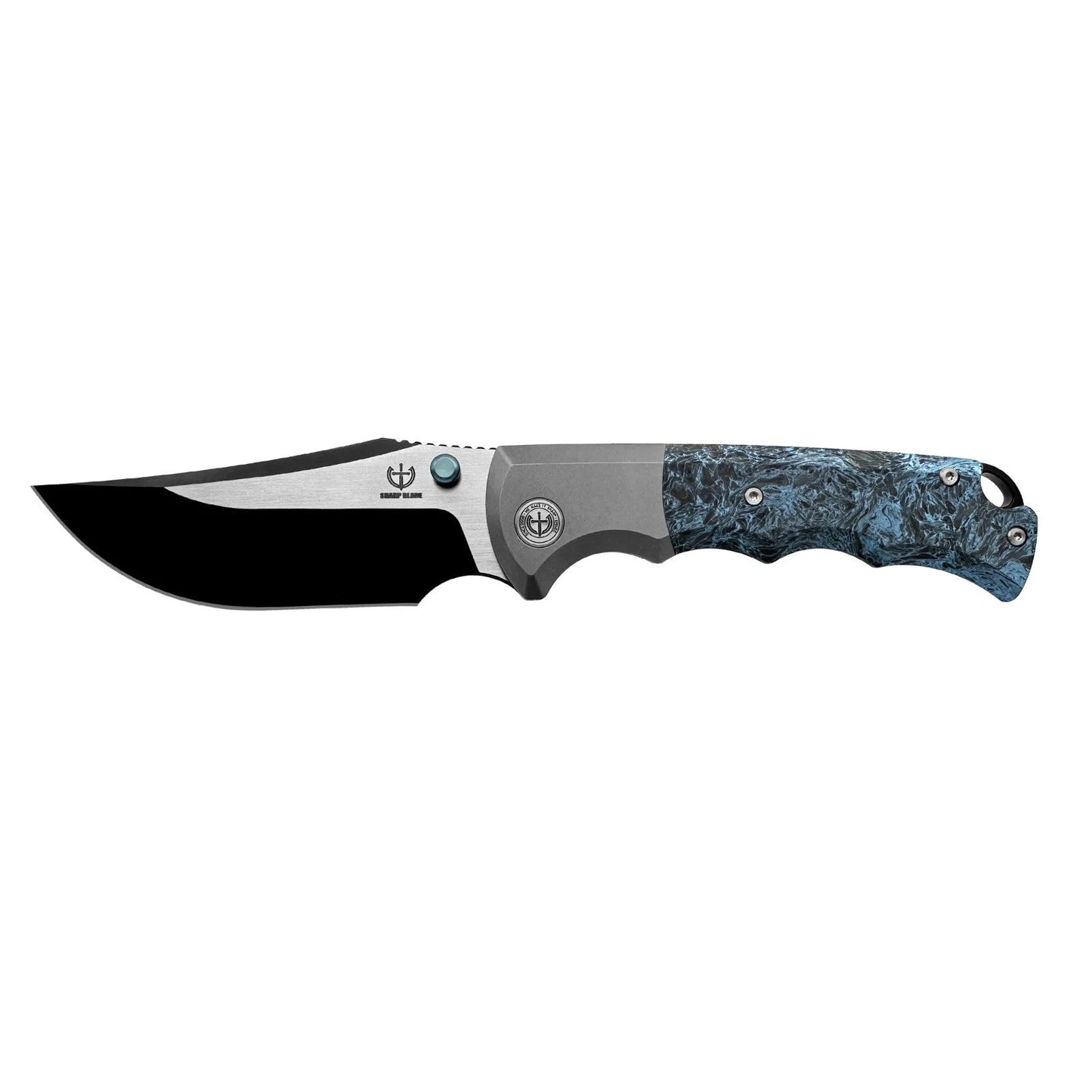 Sharp Blade - M390 Folding Knife Titanium Carbon Fiber Handle Premium Pocket Knife